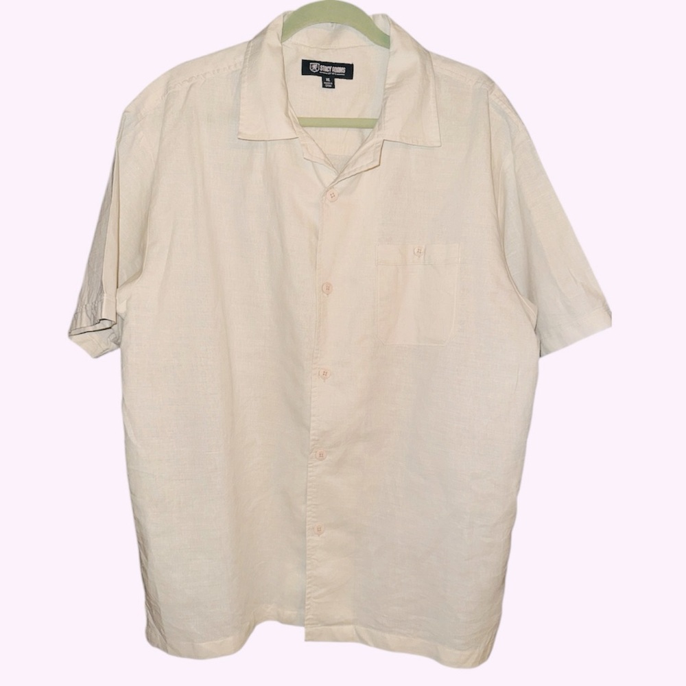 Men's Cream Short Sleeve Shirt‎